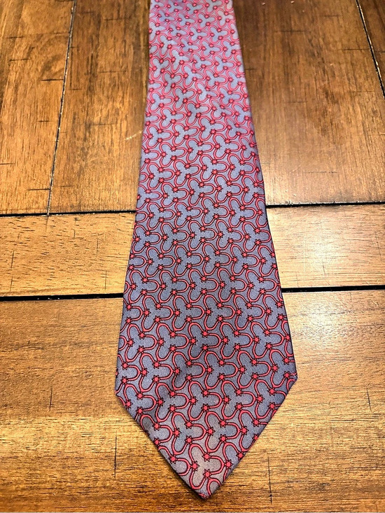 Hermes Other - Hermes Silk Patterned Tie Blue & Red Like New